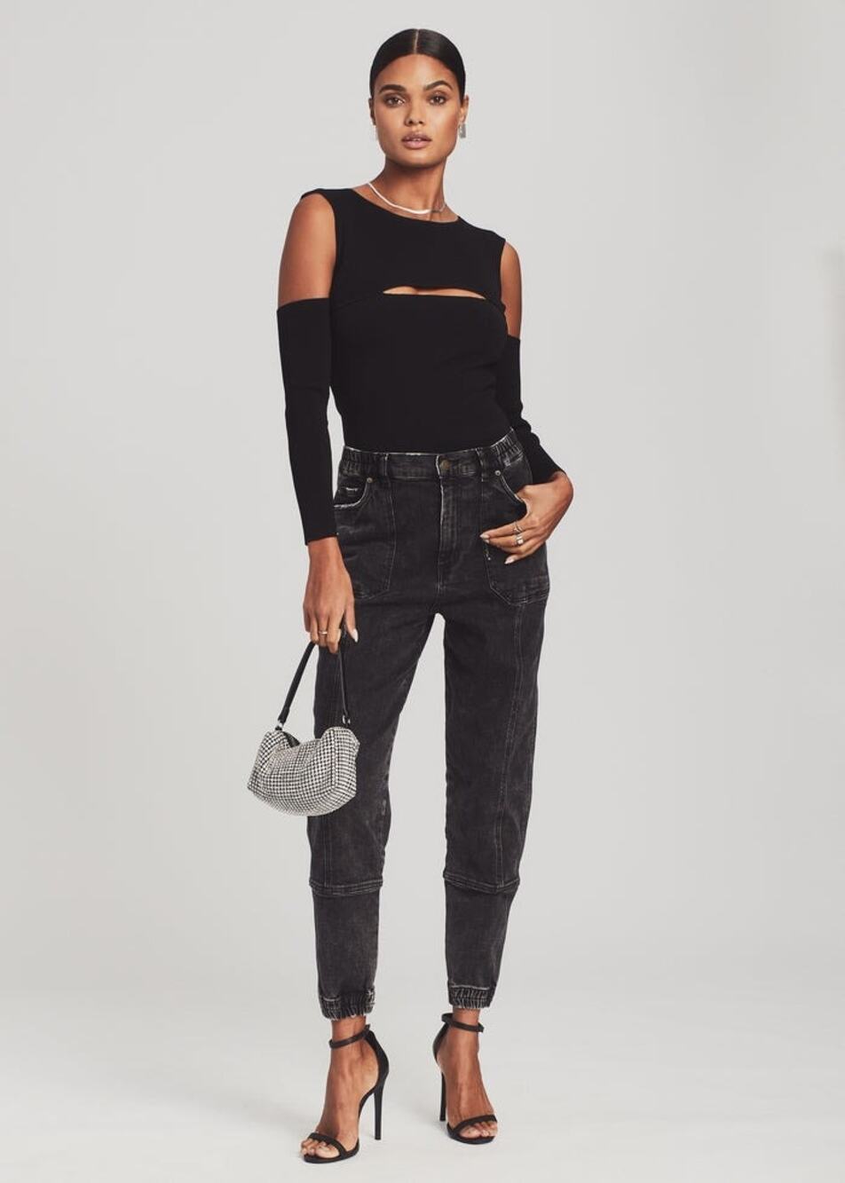 NWT Retrofete Carter High Rise Jogger Style Jeans Color Onyx Black Size 29